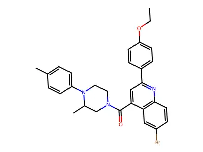 [6-bromo-2-(4-ethoxyphenyl)quinolin-4-yl]-[3-methyl-4-(4-methylphenyl)piperazin-1-yl]methanone structure