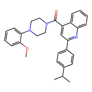 [4-(2-methoxyphenyl)piperazin-1-yl]-[2-(4-propan-2-ylphenyl)quinolin-4-yl]methanone structure