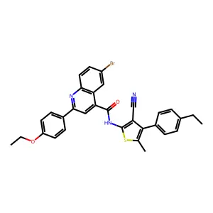 6-bromo-N-[3-cyano-4-(4-ethylphenyl)-5-methylthiophen-2-yl]-2-(4-ethoxyphenyl)quinoline-4-carboxamide structure