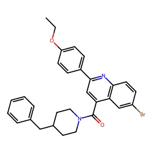 (4-Benzylpiperidin-1-yl)-[6-bromo-2-(4-ethoxyphenyl)quinolin-4-yl]methanone structure