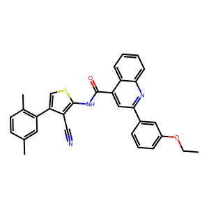 N-[3-cyano-4-(2,5-dimethylphenyl)thiophen-2-yl]-2-(3-ethoxyphenyl)quinoline-4-carboxamide structure