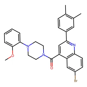 [6-bromo-2-(3,4-dimethylphenyl)quinolin-4-yl]-[4-(2-methoxyphenyl)piperazin-1-yl]methanone structure