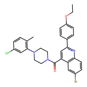 [6-bromo-2-(4-ethoxyphenyl)quinolin-4-yl]-[4-(5-chloro-2-methylphenyl)piperazin-1-yl]methanone structure
