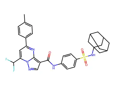 N-[4-(1-adamantylsulfamoyl)phenyl]-7-(difluoromethyl)-5-(4-methylphenyl)pyrazolo[1,5-a]pyrimidine-3-carboxamide structure