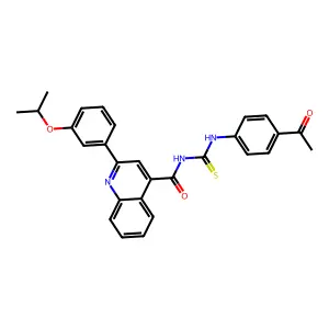 N-[(4-acetylphenyl)carbamothioyl]-2-(3-propan-2-yloxyphenyl)quinoline-4-carboxamide structure