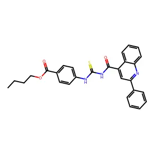 Butyl 4-[(2-phenylquinoline-4-carbonyl)carbamothioylamino]benzoate structure