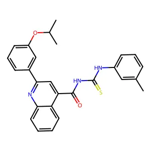 N-[(3-methylphenyl)carbamothioyl]-2-(3-propan-2-yloxyphenyl)quinoline-4-carboxamide structure