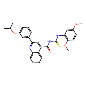 N-[(2,5-dimethoxyphenyl)carbamothioyl]-2-(3-propan-2-yloxyphenyl)quinoline-4-carboxamide structure
