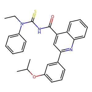 N-[ethyl(phenyl)carbamothioyl]-2-(3-propan-2-yloxyphenyl)quinoline-4-carboxamide structure