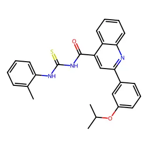 N-[(2-methylphenyl)carbamothioyl]-2-(3-propan-2-yloxyphenyl)quinoline-4-carboxamide structure