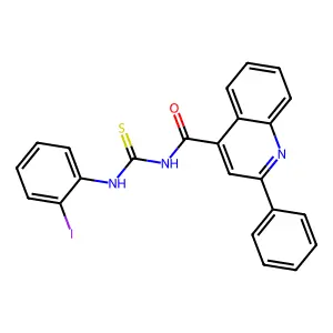 N-[(2-iodophenyl)carbamothioyl]-2-phenylquinoline-4-carboxamide structure