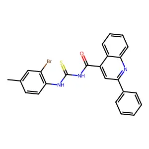N-[(2-bromo-4-methylphenyl)carbamothioyl]-2-phenylquinoline-4-carboxamide structure