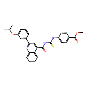 methyl 4-[[2-(3-propan-2-yloxyphenyl)quinoline-4-carbonyl]carbamothioylamino]benzoate structure