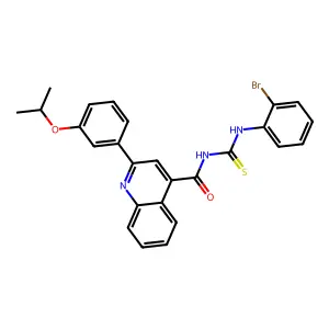 N-[(2-bromophenyl)carbamothioyl]-2-(3-propan-2-yloxyphenyl)quinoline-4-carboxamide structure