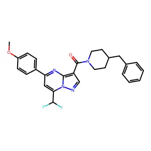 (4-benzylpiperidin-1-yl)-[7-(difluoromethyl)-5-(4-methoxyphenyl)pyrazolo[1,5-a]pyrimidin-3-yl]methanone structure