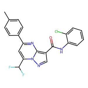 N-(2-chlorophenyl)-7-(difluoromethyl)-5-(4-methylphenyl)pyrazolo[1,5-a]pyrimidine-3-carboxamide structure