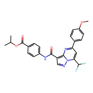 isopropyl 4-({[7-(difluoromethyl)-5-(4-methoxyphenyl)pyrazolo[1,5-a]pyrimidin-3-yl]carbonyl}amino)benzoate structure