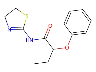 N-(4,5-dihydro-1,3-thiazol-2-yl)-2-phenoxybutanamide structure