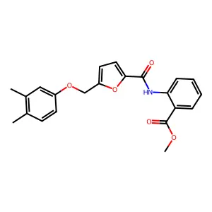 Methyl 2-(5-((3,4-dimethylphenoxy)methyl)furan-2-carboxamido)benzoate structure
