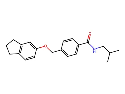 4-(2,3-dihydro-1H-inden-5-yloxymethyl)-N-(2-methylpropyl)benzamide structure