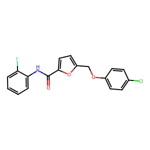 5-((4-Chlorophenoxy)methyl)-N-(2-fluorophenyl)furan-2-carboxamide structure