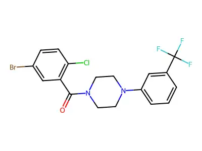 (5-Bromo-2-chlorophenyl)-[4-[3-(trifluoromethyl)phenyl]piperazin-1-yl]methanone structure