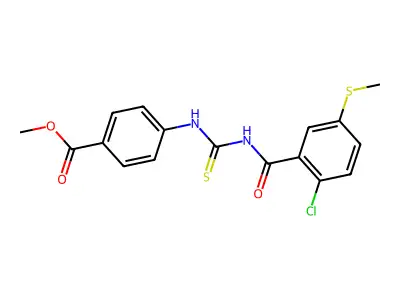 Methyl 4-[({[2-chloro-5-(methylsulfanyl)benzoyl]amino}carbothioyl)amino]benzoate structure
