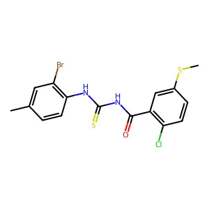 N-[(2-bromo-4-methylphenyl)carbamothioyl]-2-chloro-5-methylsulfanylbenzamide structure