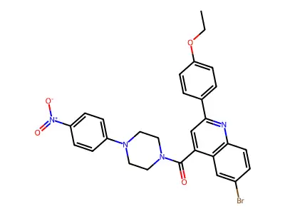 [6-bromo-2-(4-ethoxyphenyl)quinolin-4-yl]-[4-(4-nitrophenyl)piperazin-1-yl]methanone structure