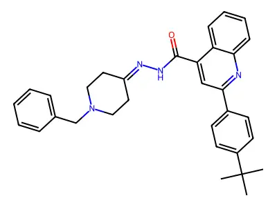 N'-(1-benzyl-4-piperidinylidene)-2-(4-tert-butylphenyl)-4-quinolinecarbohydrazide structure