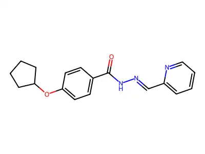 4-cyclopentyloxy-N-(pyridin-2-ylmethylideneamino)benzamide structure
