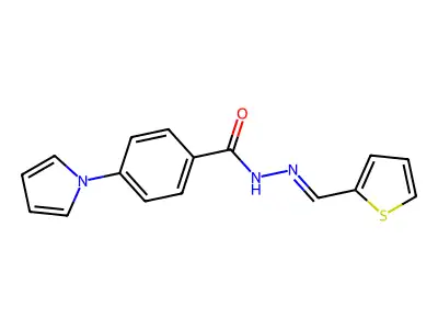 4-pyrrol-1-yl-N-(thiophen-2-ylmethylideneamino)benzamide structure