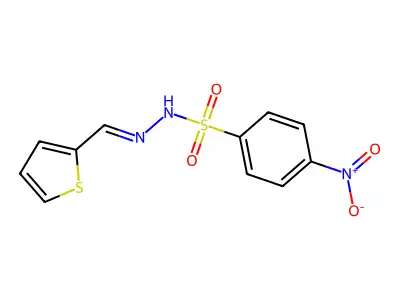4-nitro-N-(thiophen-2-ylmethylideneamino)benzenesulfonamide structure