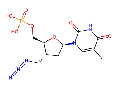 5'-Thymidylic acid, 3'-(azidomethyl)-3'-deoxy- structure