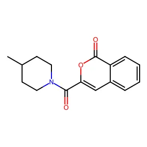3-[(4-methyl-1-piperidinyl)carbonyl]-1H-isochromen-1-one structure
