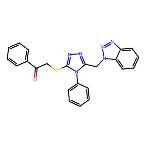 2-{[5-(1H-1,2,3-benzotriazol-1-ylmethyl)-4-phenyl-4H-1,2,4-triazol-3-yl]sulfanyl}-1-phenylethanone structure