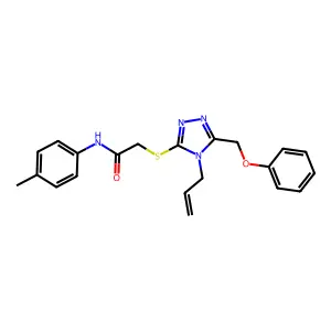 N-(4-methylphenyl)-2-{[5-(phenoxymethyl)-4-(prop-2-en-1-yl)-4H-1,2,4-triazol-3-yl]sulfanyl}acetamide structure