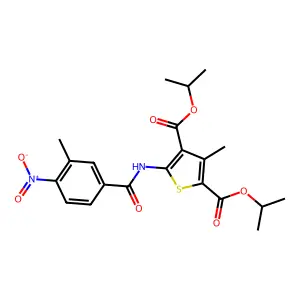 diisopropyl 5-({4-nitro-3-methylbenzoyl}amino)-3-methyl-2,4-thiophenedicarboxylate structure