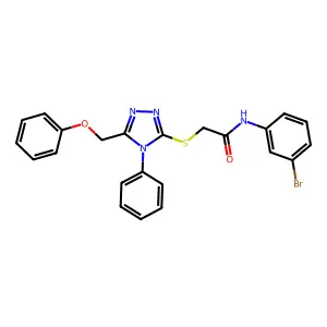 N-(3-bromophenyl)-2-[[5-(phenoxymethyl)-4-phenyl-1,2,4-triazol-3-yl]sulfanyl]acetamide structure