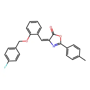 4-{2-[(4-fluorobenzyl)oxy]benzylidene}-2-(4-methylphenyl)-1,3-oxazol-5(4H)-one structure