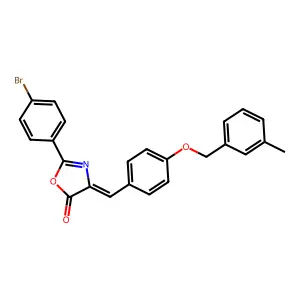 2-(4-bromophenyl)-4-{4-[(3-methylbenzyl)oxy]benzylidene}-1,3-oxazol-5(4H)-one structure