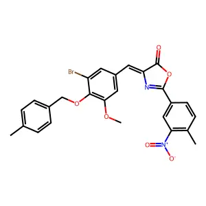 4-{3-bromo-5-methoxy-4-[(4-methylbenzyl)oxy]benzylidene}-2-{3-nitro-4-methylphenyl}-1,3-oxazol-5(4H)-one structure