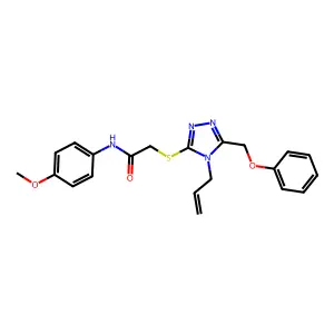 N-(4-methoxyphenyl)-2-[[5-(phenoxymethyl)-4-prop-2-enyl-1,2,4-triazol-3-yl]sulfanyl]acetamide structure