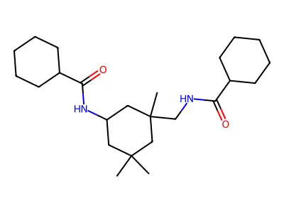 N-(3-{[(cyclohexylcarbonyl)amino]methyl}-3,5,5-trimethylcyclohexyl)cyclohexanecarboxamide structure