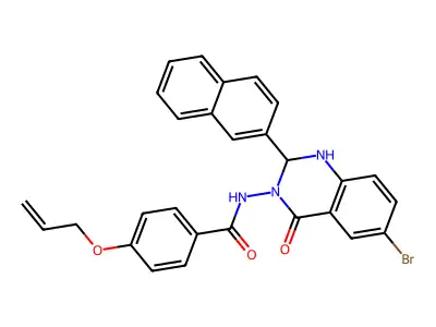 N-(6-bromo-2-naphthalen-2-yl-4-oxo-1,2-dihydroquinazolin-3-yl)-4-prop-2-enoxybenzamide structure