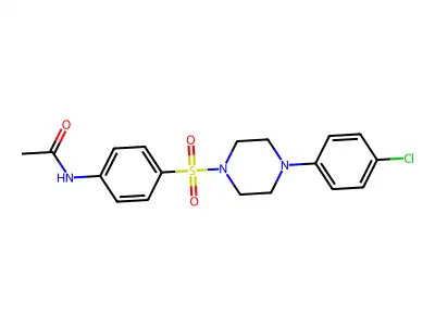 N-(4-{[4-(4-chlorophenyl)piperazin-1-yl]sulfonyl}phenyl)acetamide structure