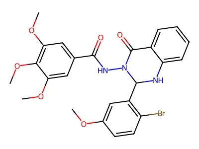 N-[2-(2-bromo-5-methoxyphenyl)-4-oxo-1,2-dihydroquinazolin-3-yl]-3,4,5-trimethoxybenzamide structure