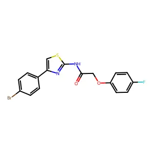 N-[4-(4-bromophenyl)-1,3-thiazol-2-yl]-2-(4-fluorophenoxy)acetamide structure