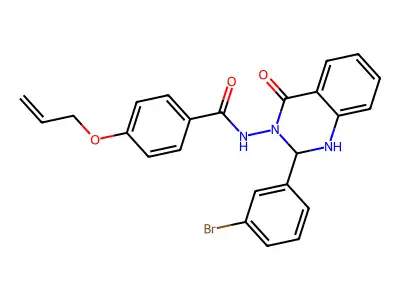 N-[2-(3-bromophenyl)-4-oxo-1,2-dihydroquinazolin-3-yl]-4-prop-2-enoxybenzamide structure