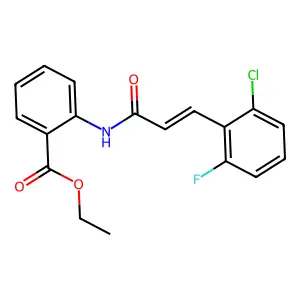 ethyl 2-[[(E)-3-(2-chloro-6-fluorophenyl)prop-2-enoyl]amino]benzoate structure